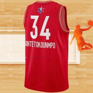 Camiseta All Star 2020 Milwaukee Bucks Giannis Antetokounmpo NO 34 Rojo