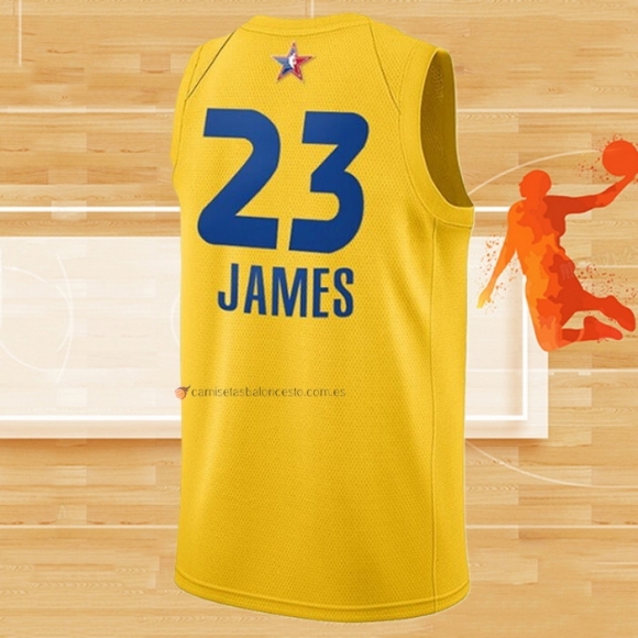 Camiseta All Star 2021 Los Angeles Lakers LeBron James NO 23 Oro