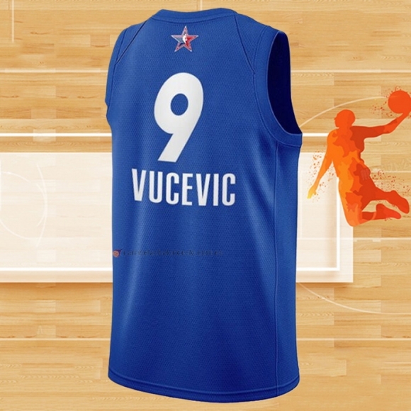 Camiseta All Star 2021 Orlando Magic Nikola Vucevic NO 9 Azul