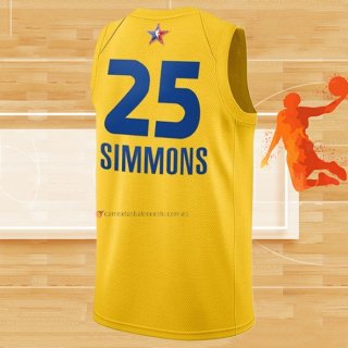 Camiseta All Star 2021 Philadelphia 76ers Ben Simmons NO 25 Oro