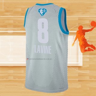 Camiseta All Star 2022 Chicago Bulls Zach LaVine NO 8 Gris