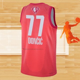 Camiseta All Star 2022 Dallas Mavericks Luka Doncic NO 77 Granate