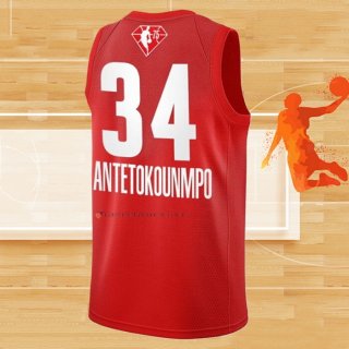 Camiseta All Star 2022 Milwaukee Bucks Giannis Antetokounmpo NO 34 Granate