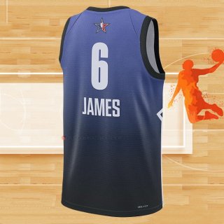 Camiseta All Star 2023 Los Angeles Lakers LeBron James NO 6 Azul