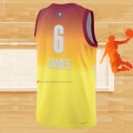 Camiseta All Star 2023 Los Angeles Lakers LeBron James NO 6 Naranja