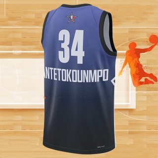 Camiseta All Star 2023 Milwaukee Bucks Giannis Antetokounmpo NO 34 Azul