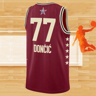 Camiseta All Star 2024 Dallas Mavericks Luka Doncic NO 77 Rojo