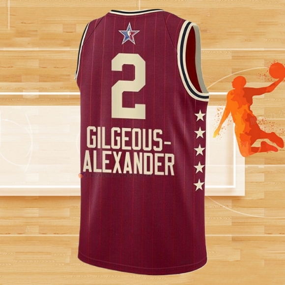 Camiseta All Star 2024 Oklahoma City Thunder Shai-Gilgeous Alexander NO 2 Rojo