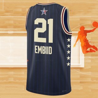 Camiseta All Star 2024 Philadelphia 76ers Joel Embiid NO 21 Azul