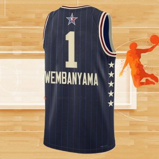 Camiseta All Star 2024 San Antonio Spurs Victor Wembanyama NO 1 Azul