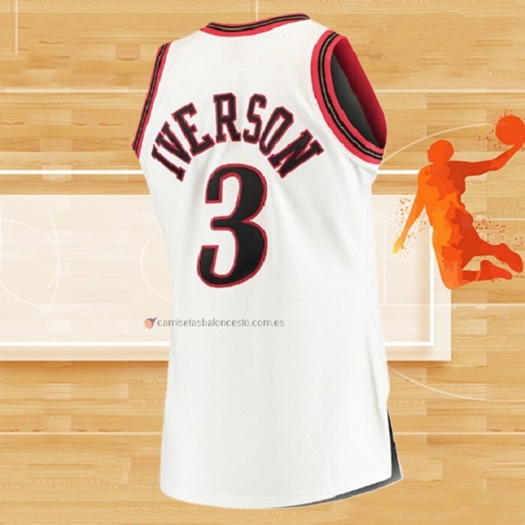 Camiseta Philadelphia 76ers Allen Iverson NO 3 Retro Blanco