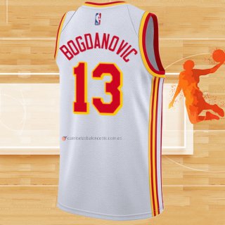 Camiseta Atlanta Hawks Bogdan Bogdanovic NO 13 Association 2020-21 Blanco