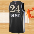 Camiseta Atlanta Hawks Bruno Fernando NO 24 Ciudad 2023-24 Negro