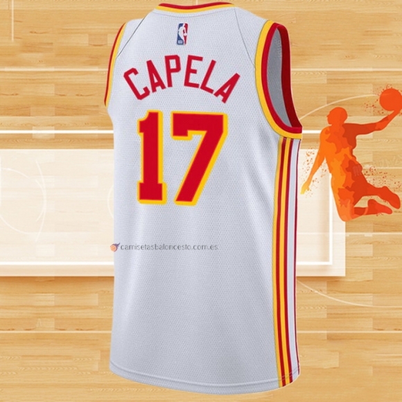 Camiseta Atlanta Hawks Clint Capela NO 17 Association 2020-21 Blanco