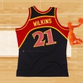 Camiseta Atlanta Hawks Dominique Wilkins NO 21 Mitchell & Ness 1986-87 Negro