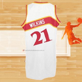 Camiseta Atlanta Hawks Dominique Wilkins NO 21 Retro Blanco