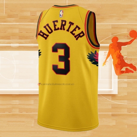 Camiseta Atlanta Hawks Kevin Huerter NO 3 Ciudad 2021-22 Amarillo