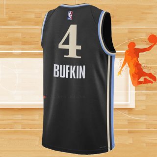 Camiseta Atlanta Hawks Kobe Bufkin NO 4 Ciudad 2023-24 Negro