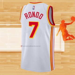 Camiseta Atlanta Hawks Rajon Rondo NO 7 Association 2020-21 Blanco