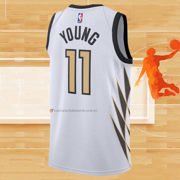 Camiseta Atlanta Hawks Trae Young NO 11 Ciudad 2018-19 Blanco