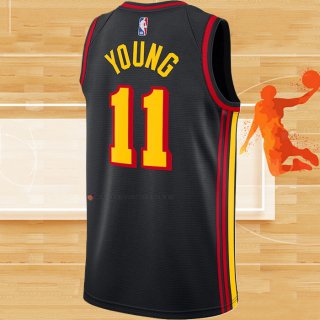 Camiseta Atlanta Hawks Trae Young NO 11 Statement 2020-21 Negro