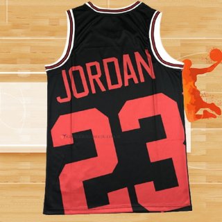 Camiseta Chicago Bulls Michael Jordan NO 23 Mitchell & Ness Big Face Negro