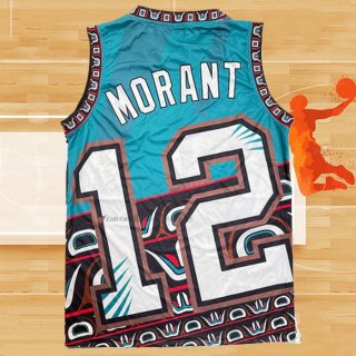 Camiseta Memphis Grizzlies Ja Morant NO 12 Mitchell & Ness Big Face Verde2