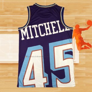 Camiseta Utah Jazz Donovan Mitchell NO 45 Mitchell & Ness Big Face Violeta