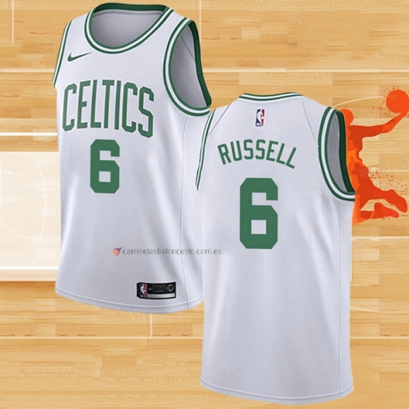 Camiseta Boston Celtics Bill Russell NO 6 Association Blanco