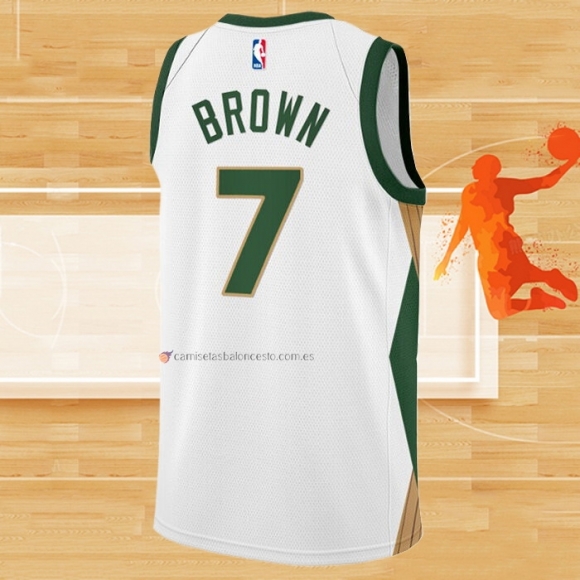 Camiseta Boston Celtics Jaylen Brown NO 7 Ciudad 2023-24 Blanco