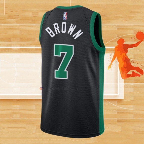 Camiseta Boston Celtics Jaylen Brown NO 7 Statement 2020-21 Negro