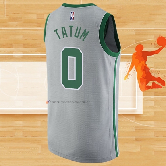 Camiseta Boston Celtics Jayson Tatum NO 0 Ciudad 2018-19 Gris