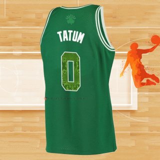 Camiseta Boston Celtics Jayson Tatum NO 0 Snakeskin Hardwood Classics 2021 Verde