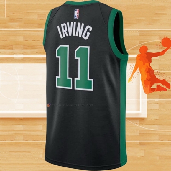 Camiseta Boston Celtics Kyrie Irving NO 11 Statement 2017-18 Negro