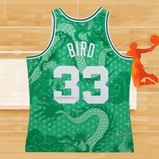 Camiseta Boston Celtics Larry Bird NO 33 Asian Heritage Throwback 1985-86 Verde