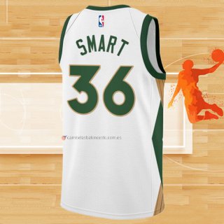 Camiseta Boston Celtics Marcus Smart NO 36 Ciudad 2023-24 Blanco