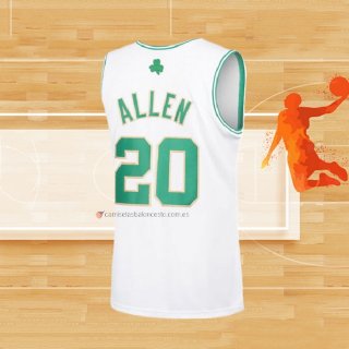 Camiseta Boston Celtics Ray Allen NO 20 Hardwood Classics Throwback 2007-08 Blanco