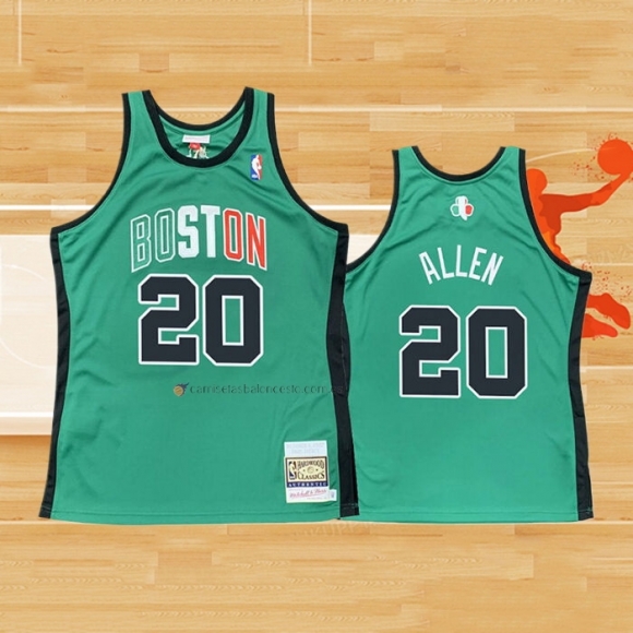 Camiseta Boston Celtics Ray Allen NO 20 Hardwood Classics Throwback 2007-08 Verde