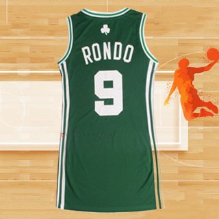 Camiseta Mujer Boston Celtics Rajon Rondo NO 9 Icon Verde