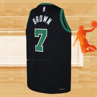 Camiseta Nino Boston Celtics Jaylen Brown NO 7 Statement Negro