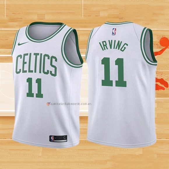 Camiseta Nino Boston Celtics Kyrie Irving NO 11 2017-18 Blanco