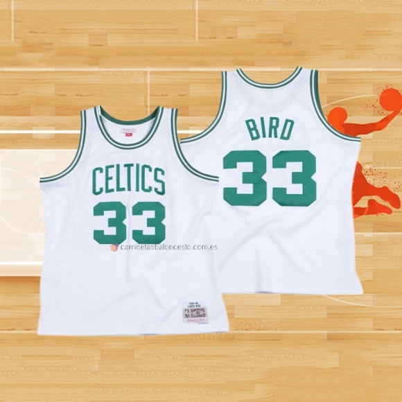 Camiseta Nino Boston Celtics Larry Bird NO 33 Hardwood Classics Throwback Blanco