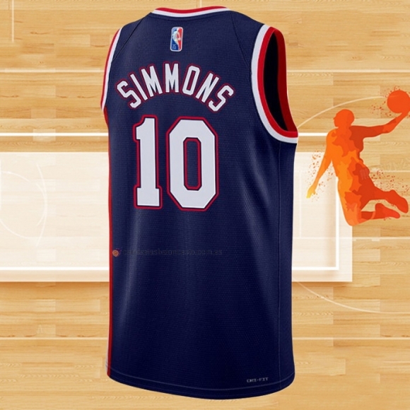 Camiseta Brooklyn Nets Ben Simmons NO 10 Ciudad 2021-22 Azul