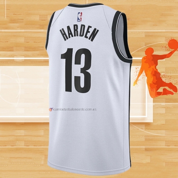 Camiseta Brooklyn Nets James Harden NO 13 Association 2020 Blanco