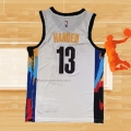 Camiseta Brooklyn Nets James Harden NO 13 Ciudad 2020-21 Blanco