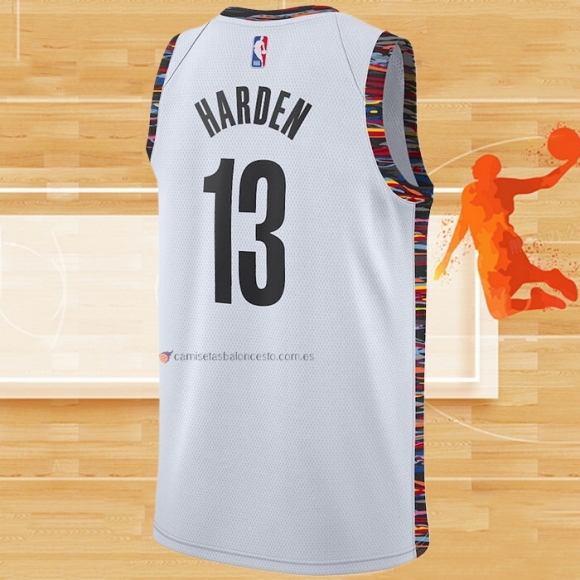 Camiseta Brooklyn Nets James Harden NO 13 Ciudad 2020 Blanco