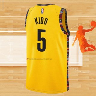 Camiseta Brooklyn Nets Jason Kidd NO 5 Ciudad 2020-21 Amarillo