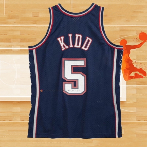 Camiseta Brooklyn Nets Jason Kidd NO 5 Retro Azul