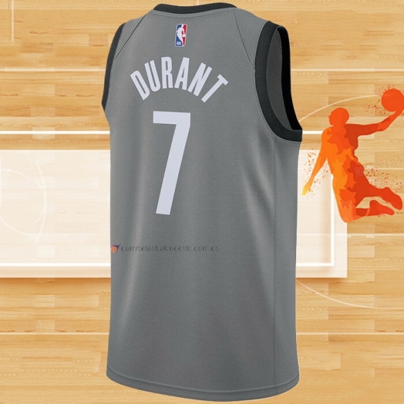 Camiseta Brooklyn Nets Kevin Durant NO 7 Statement 2019-20 Gris