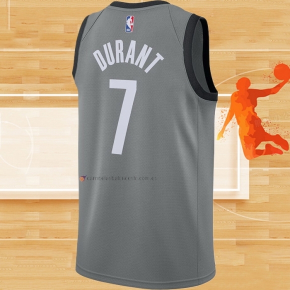 Camiseta Brooklyn Nets Kevin Durant NO 7 Statement 2020-21 Gris